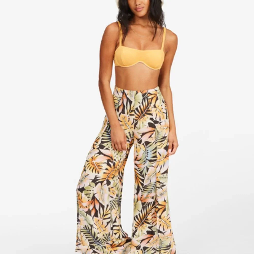 Billabong Split Leg Floral Pants - Picture 1 of 3
